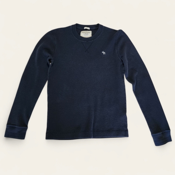 Abercrombie & Fitch Men's Muscle Henley Shirt, Navy, Size Small - Good Condition - Picture 1 of 4